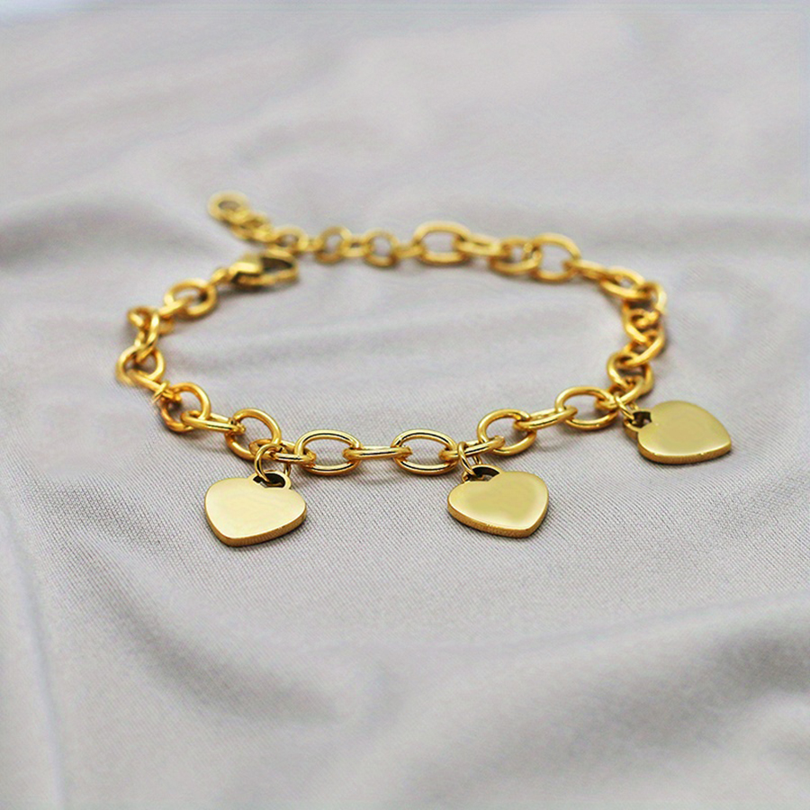 Simple Style Classic Style Heart Shape Stainless Steel Plating  Copper Plated Bracelets